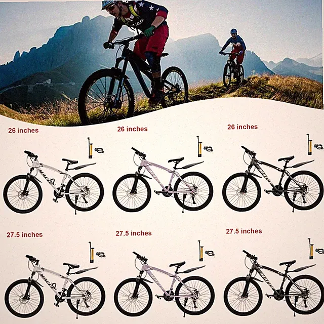 26" Black 27 speed double disc brake Suspension Fork mountain bike MTB for adult