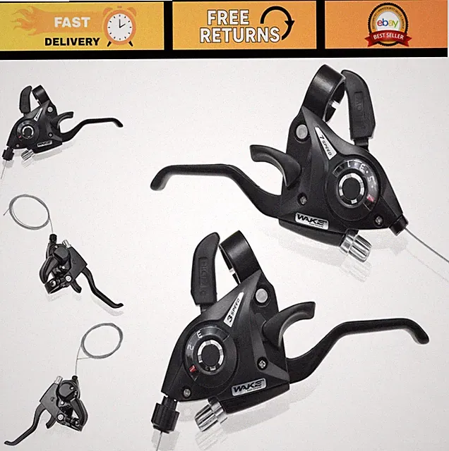 3x7 Speed Bicycle Brake Levers & Shifter with Gear Indicator for MTB, Road, BMX
