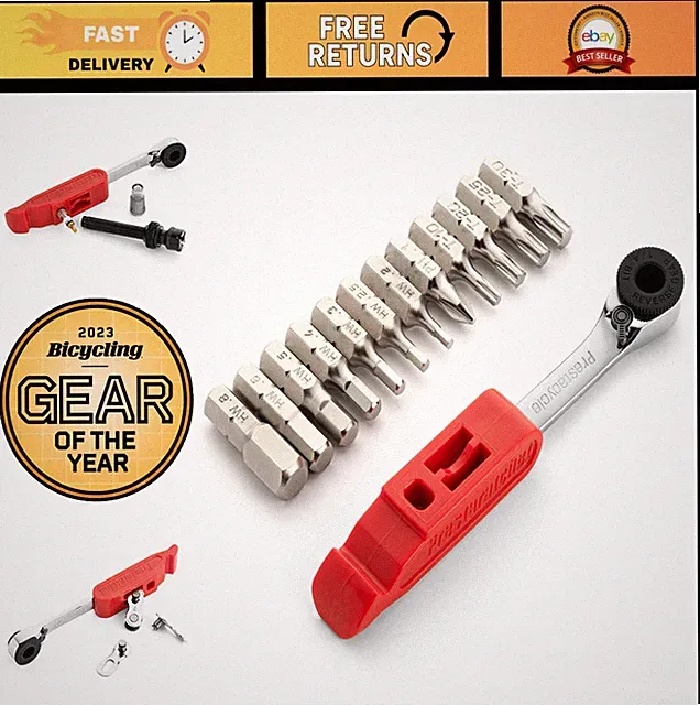 6-in-1 Bicycle Multi-Tool Kit - Ratcheting Wrench, Tire Lever, Chain Breaker & M
