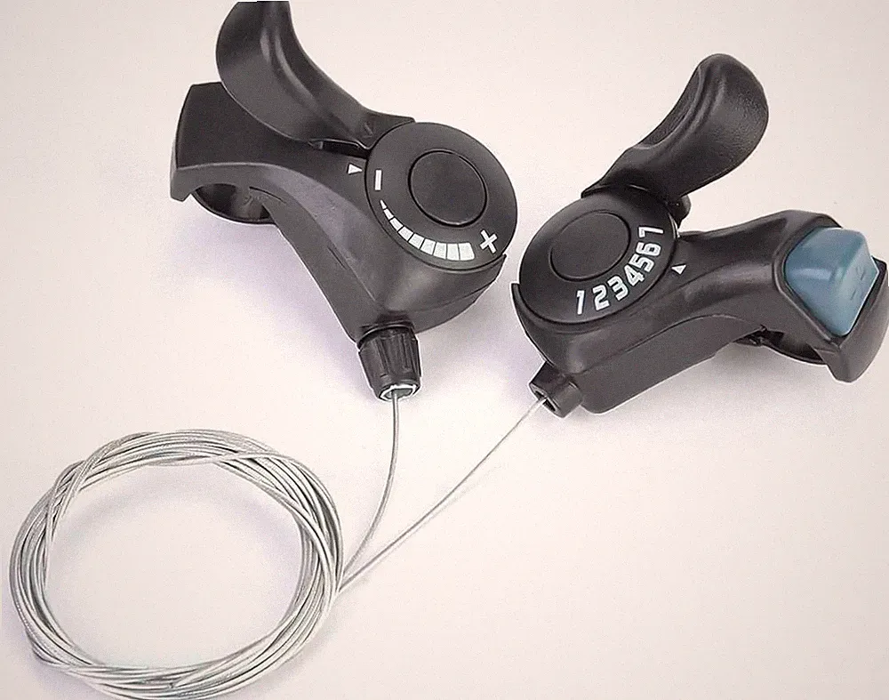 Bike Shifters, One Pair Outdoor Mountain Bicycle, 3X7 Thumb Gear Shifters