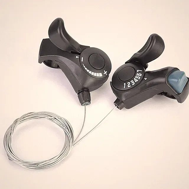 Bike Shifters, One Pair Outdoor Mountain Bicycle, 3X7 Thumb Gear Shifters, TX...