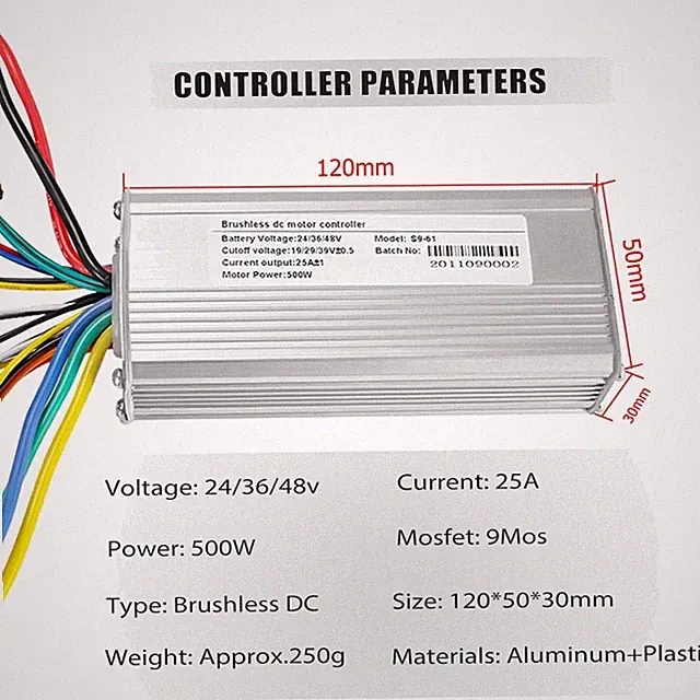 BLDC Motor Controller Kit 500W for Electric Bike LCD Display