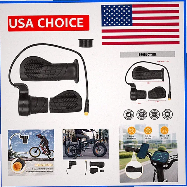 Half Twist Throttle, Electric Bike Thumb Throttle Waterproof Handle Grip, 36V...