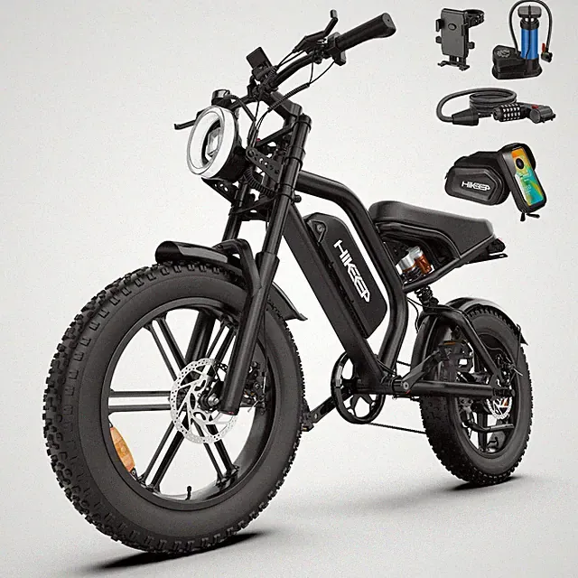 Hikeep 20'' Electric Bike Fat Tires ebike 48V 15Ah 28mph E-Mountain bike Adults