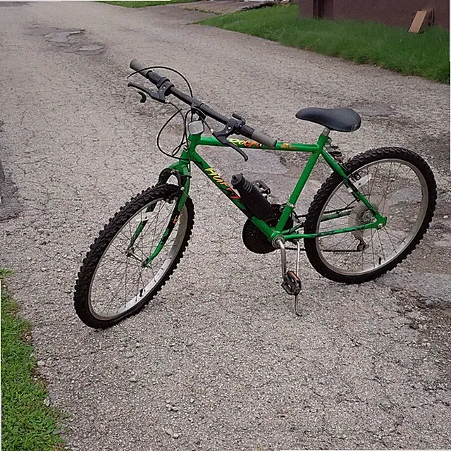 Huffy Alpine 26in Green Vintage 1995 Steel Mountain Bike Single Speed Kickstand