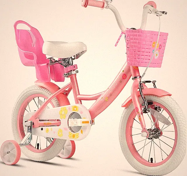 Maggie Princess Bike for Kids 2-13, 12-20 Inch with Doll Seat & Training Wheels