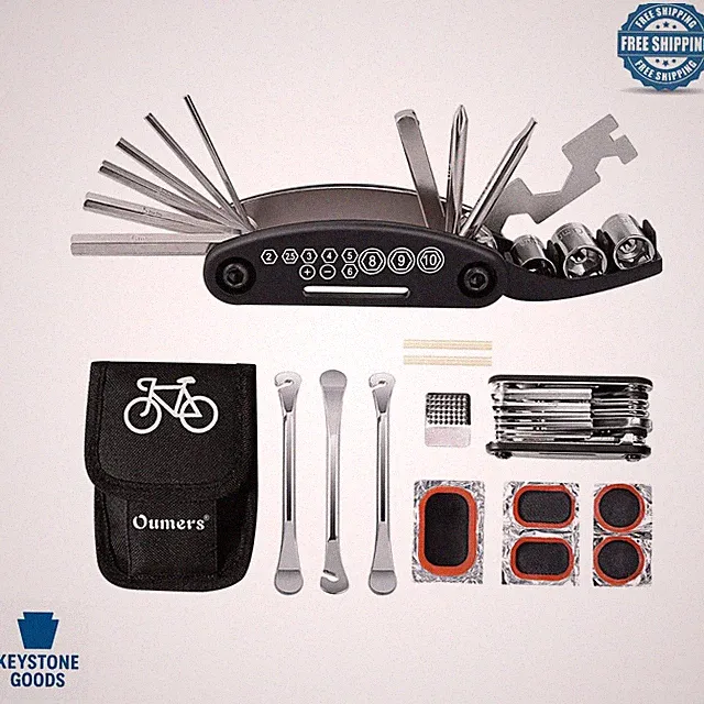 Multi-Function Bike Repair Kit with Tire Levers & Patches