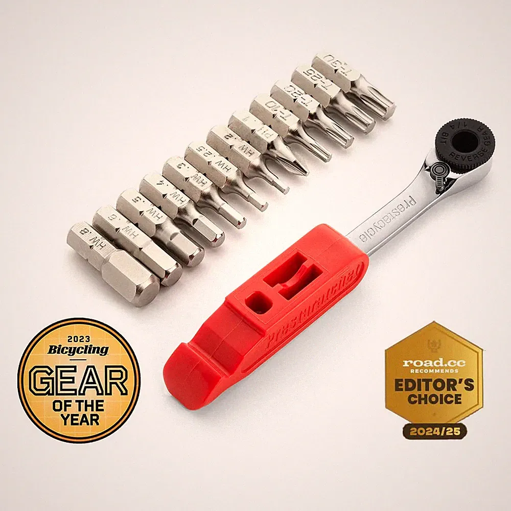 New Prestacycle PrestaRatchet GO 6-in-1 Bicycle Multi-Tool Wallet Kit Ratcheting