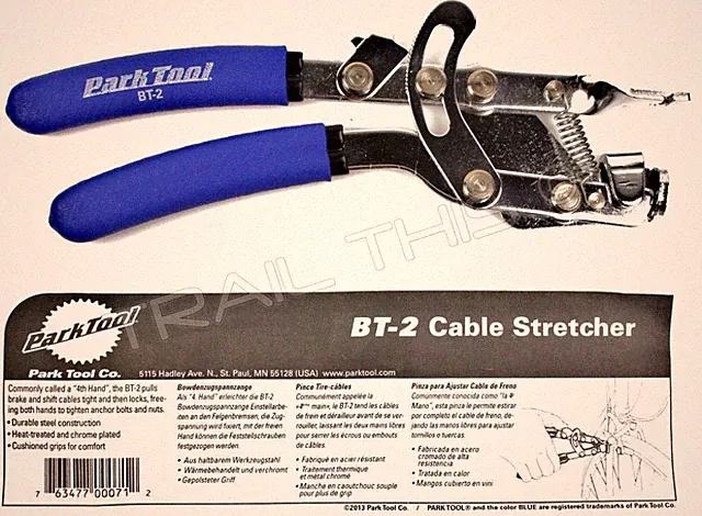 Park Tool BT-2 Bike Cable Puller Stretcher Pliers Fourth Hand Tool w/ Thumb Lock