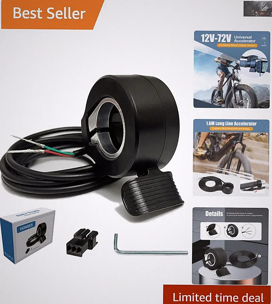 Precision Thumb Throttle for E-Bikes - 7/8 inch Control with Power Signal Cable