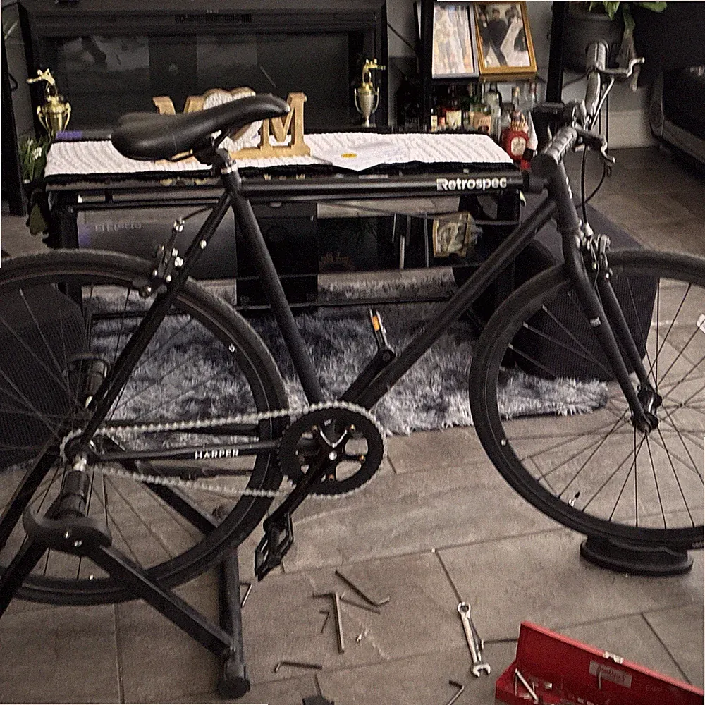 Retrospec Harper Single Speed/Fixed Gear Bike 700C 55cm Black Flat Bar