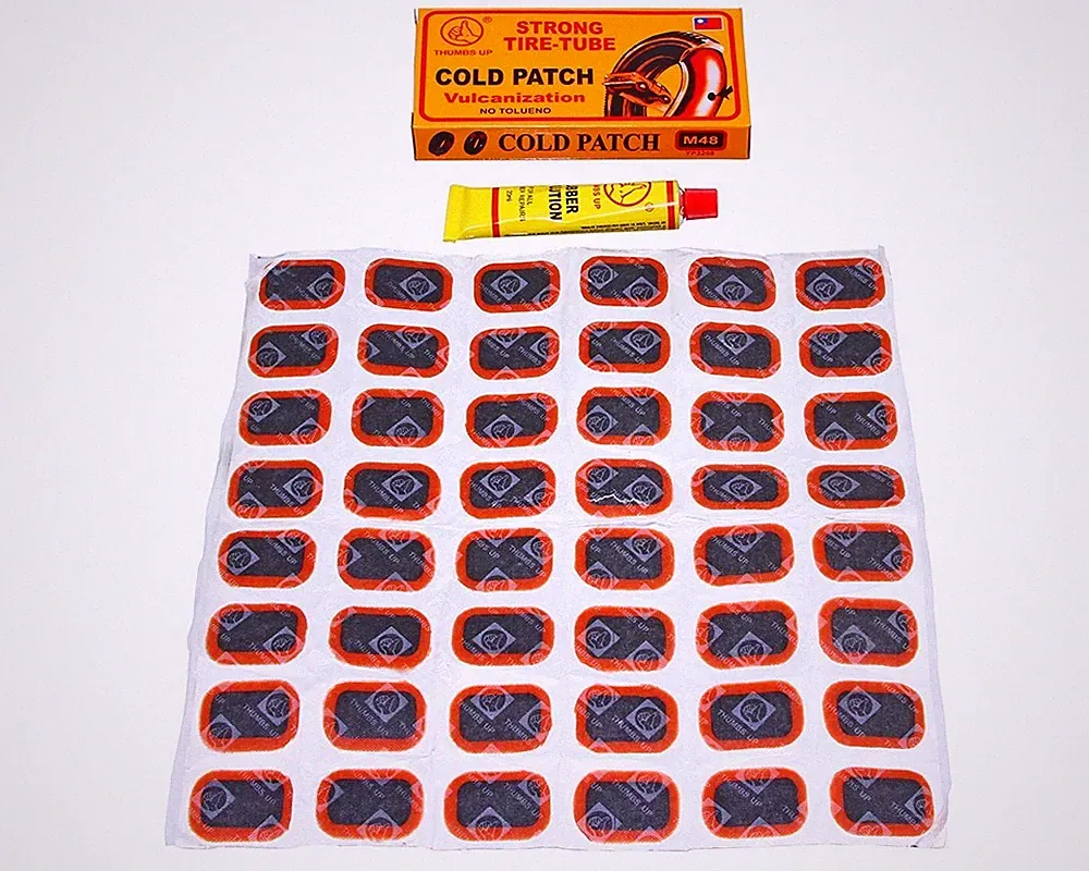 THUMBS UP 1003 Bicycle Tube Repair Patch Kit 48Piece Universal Flat Tire Fix Set
