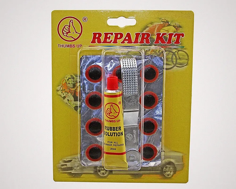 THUMBS UP 6011 Bicycle Tube Repair Patch Kit 100 pc Universal Flat Tire Fix Set.