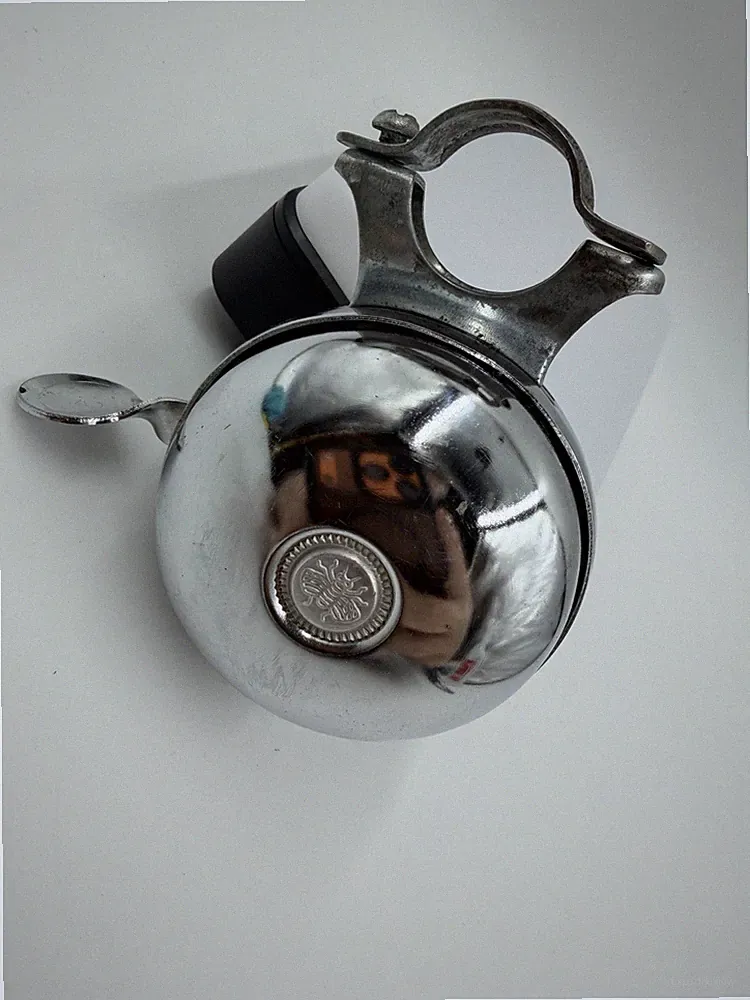 Vintage Bicycle Bee Brand Revolving Bell Thumb Press Bicycle Bar Mount Chrome