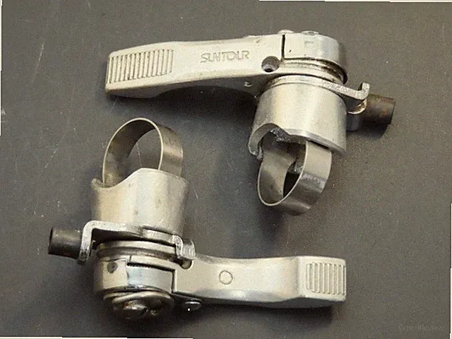 Vintage Suntour top bar retro friction thumb shifters Stumpjumper Japan 1980's