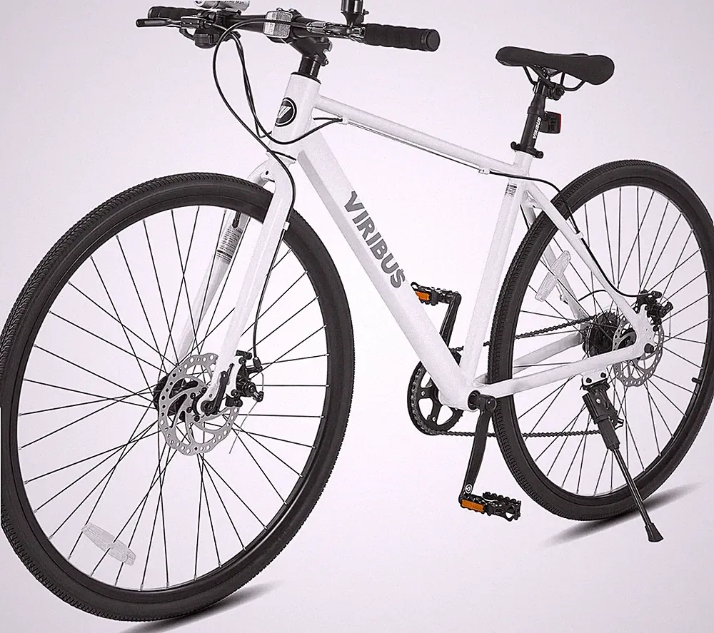 VIRIBUS Hybrid Bikes, 28 Inch Mens Hybrid Bicycle 7 Speed with Lightweight Alumi
